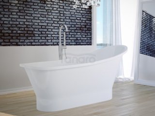 BESCO Wanna wolnostojąca Gloria 160x68 + klik-klak chrom czyszczony od góry #WMD-160-GLC 