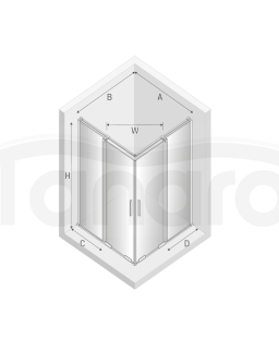 NEW TRENDY Kabina prysznicowa drzwi podwójne przesuwne SMART 100x120x200 EXK-4066