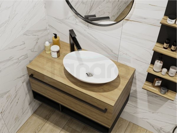 MIRAGGIO Umywalka nablatowa KRISTINA biała matowa 35x50 0001019