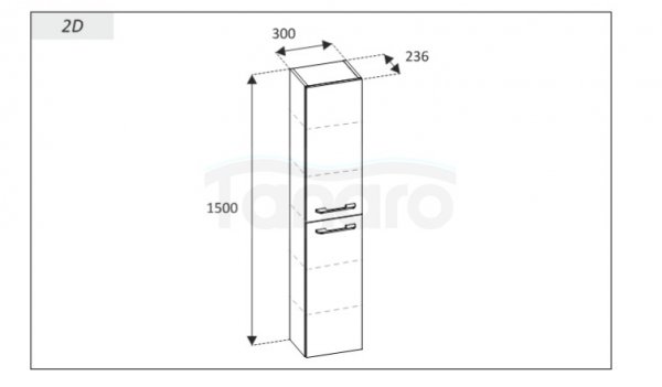AQUAFORM - słupek wiszący dwu drzwiowy MADRID dąb canella  AQ.401-169125