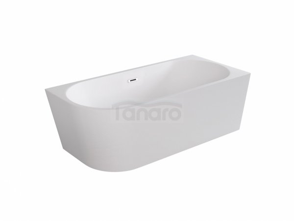 BESCO Wanna wolnostojąca przyścienna Zoya 170x80 Prawa + maskownica syfonu z przelewem czarna #WAS-170-ZPC