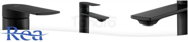 REA - Bateria umywalkowa STORM Black / Czarna wysoka
