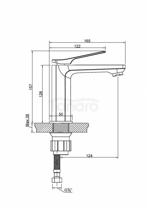 INVENA - Bateria umywalkowa NERI miedź  BU-01-014-L