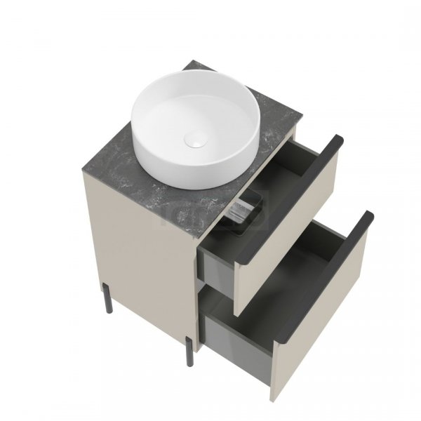 DEFTRANS szafka pod umywalkę z dwiema szufladami Nino D60 kaszmir mat 304-D-06002