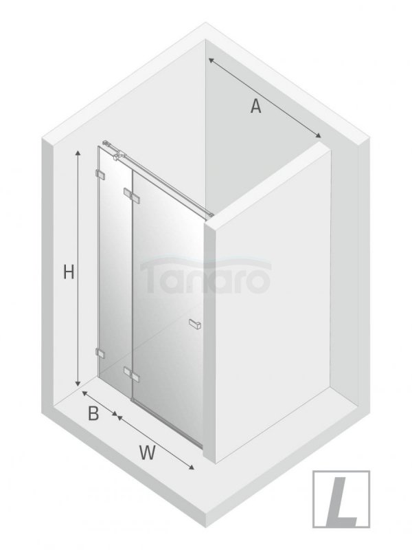 NEW TRENDY Drzwi wnękowe prysznicowe Avexa 90x200  EXK-1443/1444