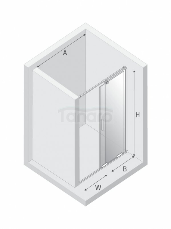 NEW TRENDY Drzwi wnękowe SMART COPPER BRUSHED 1D U 160x200 szkło czyste 8mm Active Shield 2.0 EXK-7649