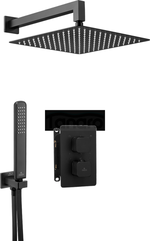 DEANTE - Zestaw BOX Nero/Czarny podtynkowy termostatyczny zaokrąglony  BXYZNECT