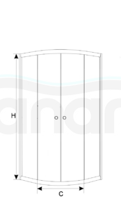 DUSO - Kabina półokrągła 80x185 CHINCHILLA DS401C