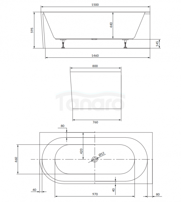 CERSANIT WANNA WOLNOSTOJĄCA NAROŻNA CREA 150x80 PRAWA S931-032