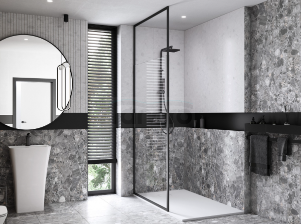 BESCO Ścianka kabina walk-in Icon Black 120x200 IC-120-200C