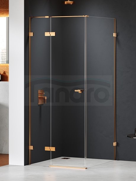 NEW TRENDY Kabina prysznicowa EVENTA COPPER BRUSHED 1D prostokątna L 80x120x200 szkło czyste 8mm Active Shield 2.0 EXK-8013