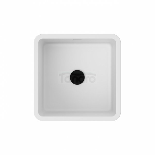 BESCO Umywalka wolnostojąca matowa 40x40x85 Aygo + syfon biały #UAS-A-WOB