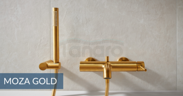 ARMATURA KRAKÓW KFA Bateria wannowa z natryskiem premium MOZA BRUSHED GOLD 5034-520-31