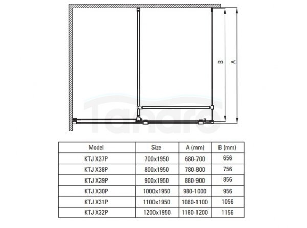 DEANTE - Ścianka prysznicowa PRIZMA walk-in 100 cm chrom  KTJ_030P