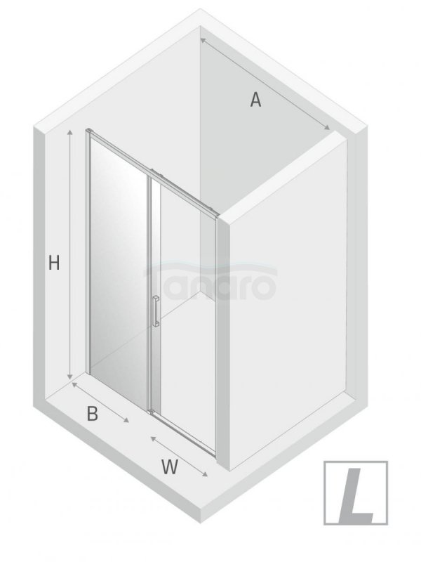 NEW TRENDY Drzwi prysznicowe przesuwne szkło 6mm PRIME 130x200  D-0304A/D-0305A