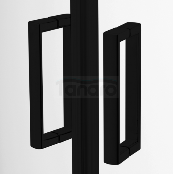NEW TRENDY Kabina prysznicowa, półokrągła, R55 SUVIA BLACK 80x80x185 K-3577