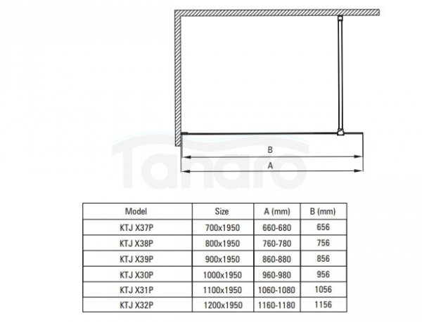 DEANTE - Ścianka prysznicowa PRIZMA walk-in 100 cm chrom  KTJ_030P