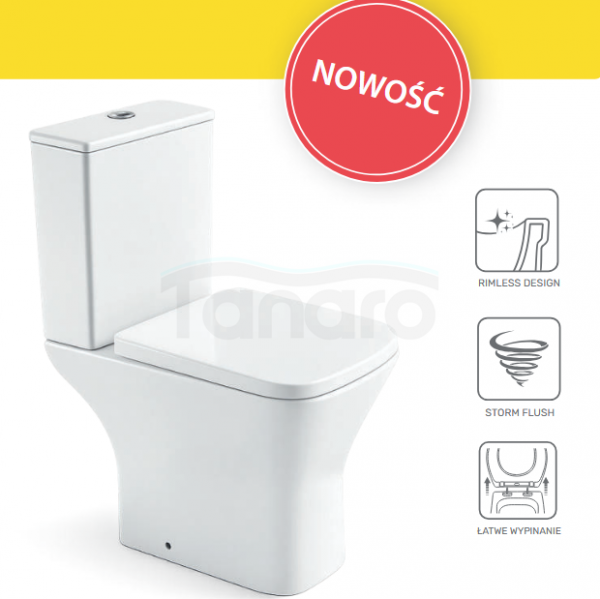 AQUAFORM CABRERA STORM KOMPAKT Z DESKĄ WOLNOOPADAJĄCĄ DUROPLAST SPŁUKIWANIE WIROWE AQ.330-811162