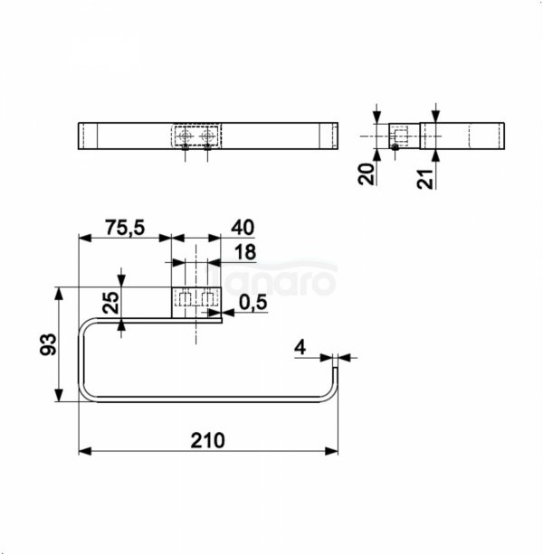 ARMATURA KRAKÓW KFA wieszak ręcznikowy ring BLACK 864-033-81