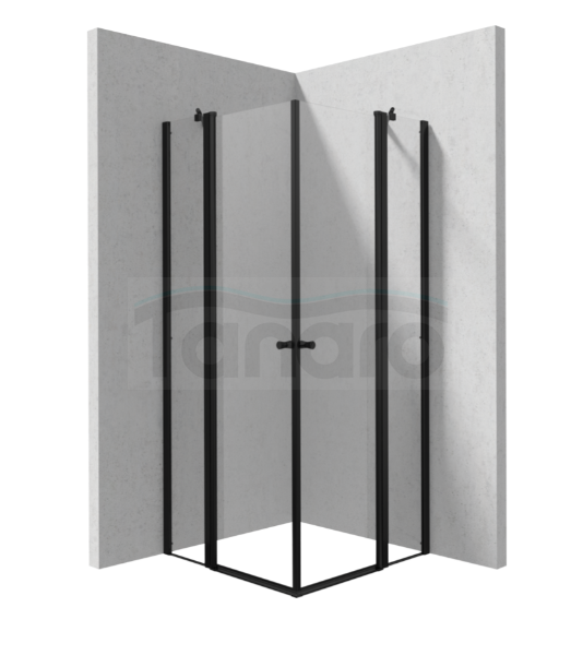 DEANTE Zestaw kabina drzwi uchylne KERRIA PLUS 90x100 + zestaw prysznicowy ARNIKA NERO NAC_N9QP