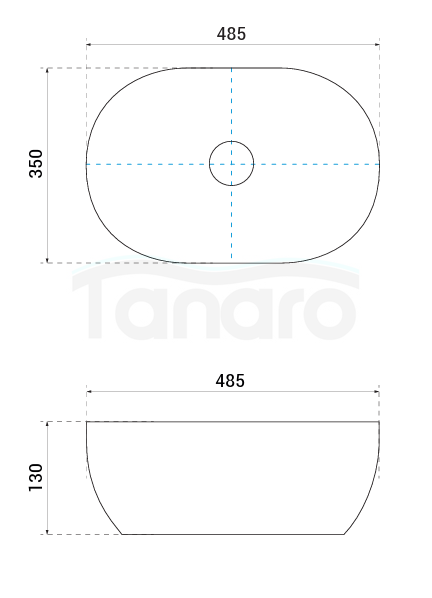 BESCO Umywalka nablatowa Moya Cera-Line 48,5 UNC-49-MOB