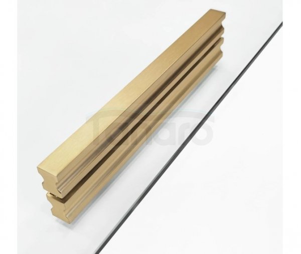 REA - Kabina Prysznicowa MONTANA Gold Brush / Złota Szczotkowana 100x80  /drzwi 100 + ścianka 80/