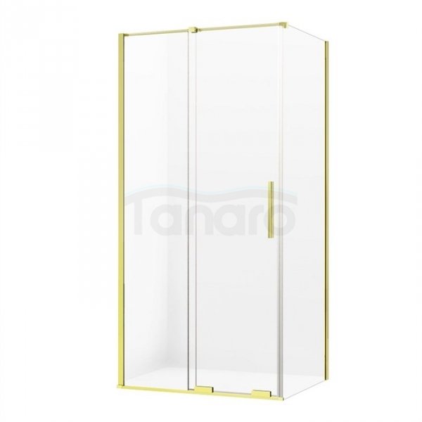 NEW TRENDY kabina prysznicowa narożna prostokątna Smart Light Gold złota 110x100 cm EXK-4235