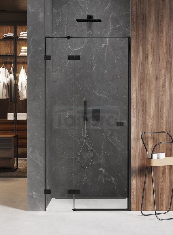 NEW TRENDY - Drzwi wnękowe prysznicowe AVEXA BLACK 90cm EXK-1548/49 