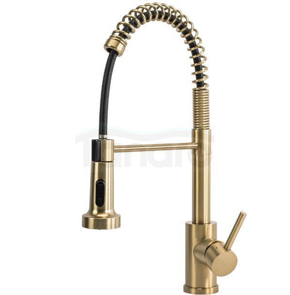 REA - Bateria Kuchenna COLIN Złota Szczotkowana z wyginaną wylewką