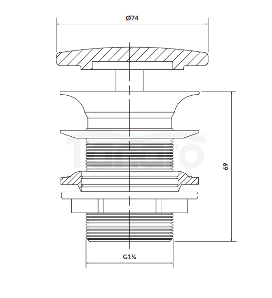 CERSANIT - Ceramiczny korek do umywalek bez przelewu - eurowhite  K11-2376