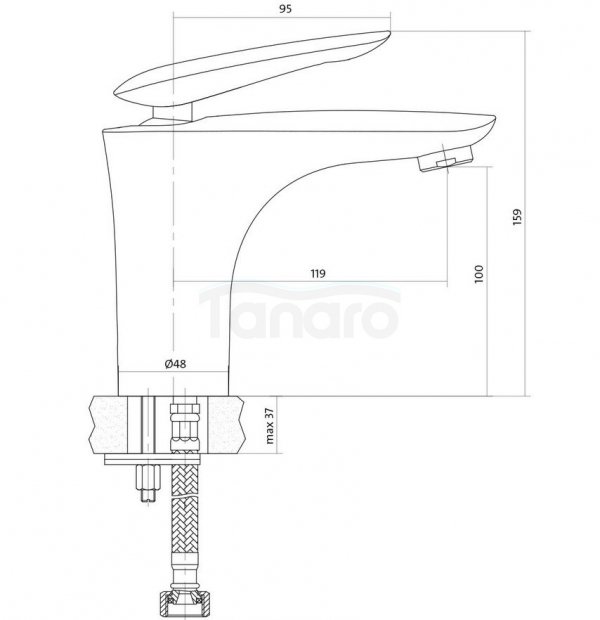 CERSANIT - Bateria umywalkowa stojąca MAYO z korkiem klik-klak DESIGN S951-052