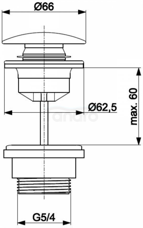 ARMATURA KRAKÓW KFA uniwersalny klik-klak z tworzywa BRUSHED ROSE GOLD 660-310-34