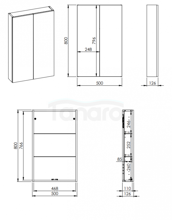 ELITA SZAFKA WISZĄCA FOR ALL 50 2D (12,6) SAGE MATT RE140500061470
