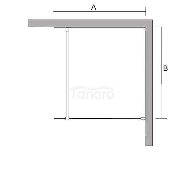 SEA HORSE - Kabina ścianka WALK-IN 90x200 CZARNY PROFIL 8mm EASY-IN BKP251T09K