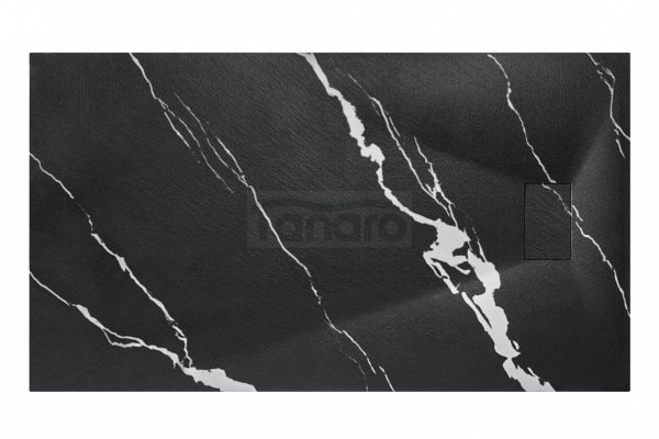 BESCO Brodzik prostokątny 160x90 Vexo Marble Black 160 VMB-160-90-P
