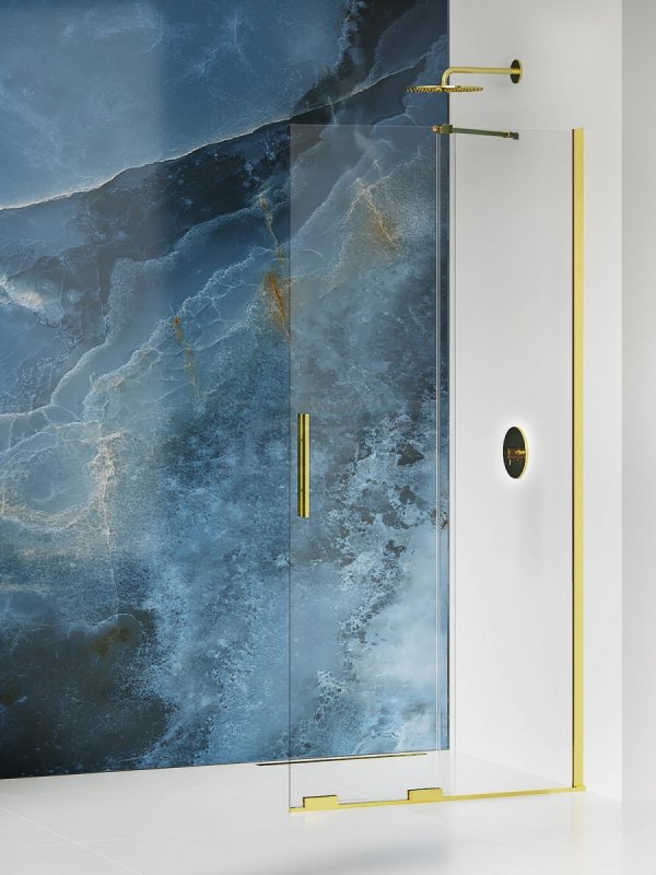 NEW TRENDY Kabina prysznicowa walk in Smart Light Gold, przesuwna, wspornik skośny 80x200 EXK-4293-WU