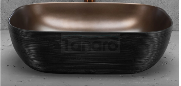 REA - Umywalka nablatowa BELINDA  / Copper Brush / Black