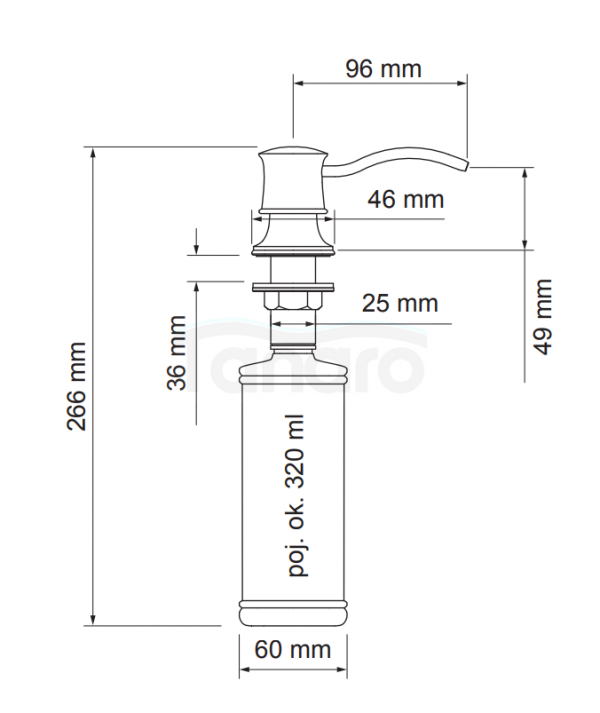 BLUE WATER Dozownik BW BETA ZŁOTY