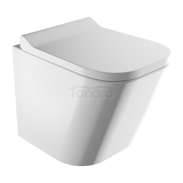 OMNIRES Misa WC Bezkołnierzowa z deską wolnoopadającą, 49x35cm FONTANA biały połysk FONTANAMWBP