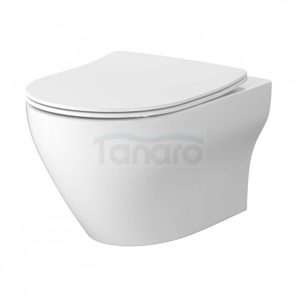 CERSANIT MISKA ZAWIESZANA LARGA PRO OVAL CERSANIT VORTEX Z DESKĄ DUROPLASTOWĄ MOONWAY SPOT SLIM Z PODŚWIETLENIEM LED SET C823: S4026-009