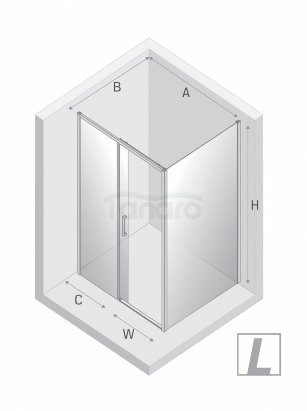 NEW TRENDY Kabina prysznicowa PRIME GUNMETAL BRUSHED 1D prostokątna P 100x80x200 szkło czyste 6mm Active Shield 2.0 D-0886A/D-0353B