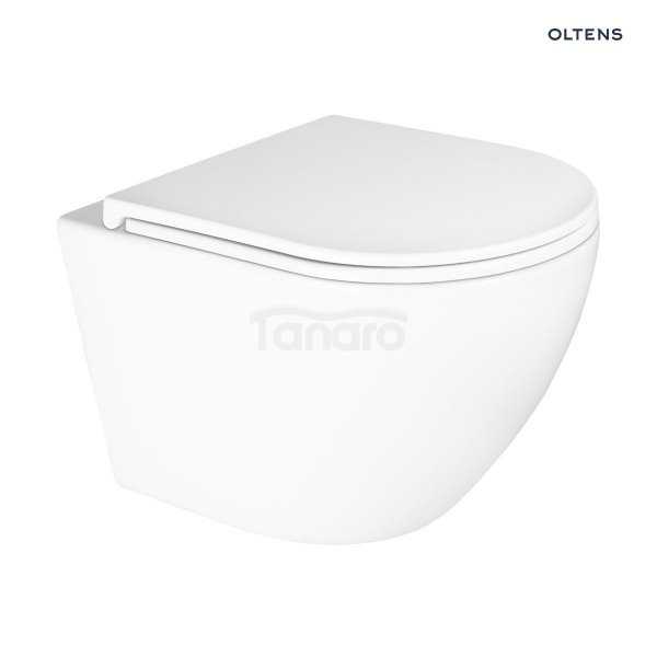 Oltens Hamnes Kort Stille miska WC wisząca PureRim z powłoką SmartClean biała 42524000