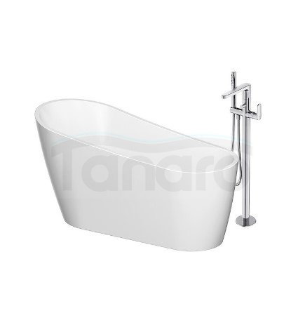 CERSANIT - Set B721: wanna wolnostojąca owalna ZEN 167x72 z baterią wolnostojącą INVERTO chrom  S601-140