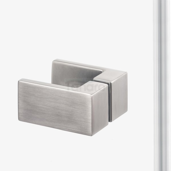 NEW TRENDY Drzwi wnękowe AVEXA NICKEL BRUSHED 1D P 90x200 szkło czyste 6mm Active Shield 2.0 EXK-8460