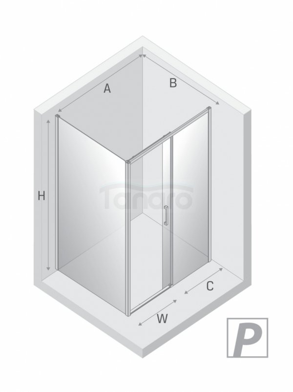 NEW TRENDY Kabina prysznicowa PRIME GUNMETAL BRUSHED 1D prostokątna P 110x100x200 szkło czyste 6mm Active Shield 2.0 D-0888A/D-0355B