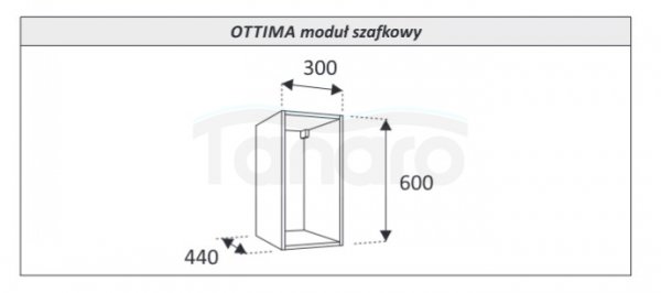AQUAFORM - moduł szafkowy otwarty OTTIMA 30x60x44 Biały połysk  AQ.401-1603011