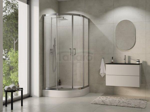 BESCO Kabina prysznicowa półokrągła Modern Chrom 90 x 190 MP-90-190-C