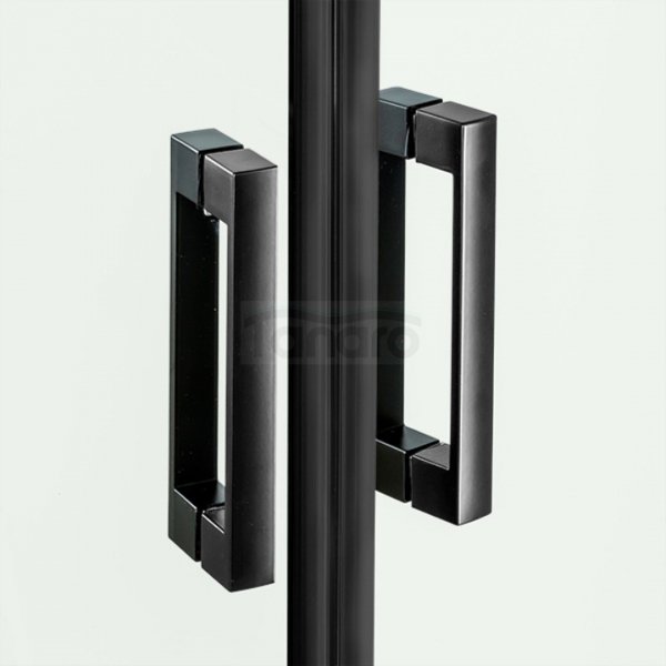 NEW TRENDY - Kabina prostokątna New Renoma BLACK 90x100x195  D-0203A/D-0112B  LEWA