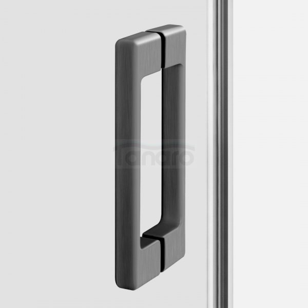 NEW TRENDY Kabina prysznicowa PRIME GUNMETAL BRUSHED 1D prostokątna L 100x90x200 szkło czyste 6mm Active Shield 2.0 D-0885A/D-0354B