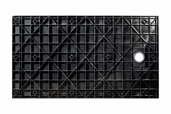 BESCO Brodzik prostokątny 130x90 Vexo Marble Black 130 VMB-130-90-P